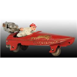Cast Iron Hubley Static Boat Toy with Figure.