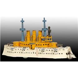 Cast Iron Dent Battleship Toy.