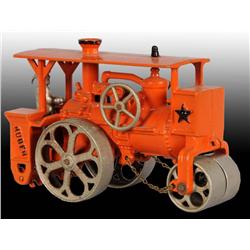 Cast Iron Hubley Orange Road Roller Toy.