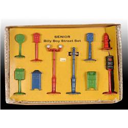 Cast Iron Senior Billy Boy Street Sign Toy Set OB