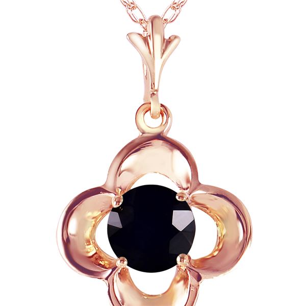 Genuine 0.50 ctw Black Diamond Necklace 14KT Rose Gold - REF-51X5M
