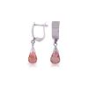 Image 1 : Genuine 2.5 ctw Pink Topaz Earrings 14KT White Gold - REF-22X3M