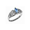 Image 1 : Genuine 0.20 CTW Blue Topaz Ring 14KT White Gold - REF-47M2T