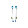 Image 1 : Genuine 7.5 ctw Blue Topaz & Peridot Earrings 14KT White Gold - REF-39W3Y