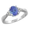 0.83 CTW Tanzanite & Diamond Ring 10K White Gold - REF-35V2R