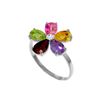 Genuine 2.22 ctw Pink Topaz, Citrine & Amethyst & Diamond Ring 14KT White Gold - REF-35Z9N
