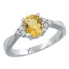 Image 1 : 1.06 CTW Citrine & Diamond Ring 14K White Gold - REF-36A9X