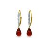 Image 1 : Genuine 4.8 ctw Garnet & Diamond Earrings 14KT White Gold - REF-53N2R