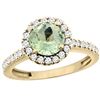 Image 1 : 1.13 CTW Amethyst & Diamond Ring 10K Yellow Gold - REF-54N3Y