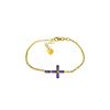 Image 1 : Genuine 1.15 ctw Amethyst Bracelet 14KT Yellow Gold - REF-53K2V