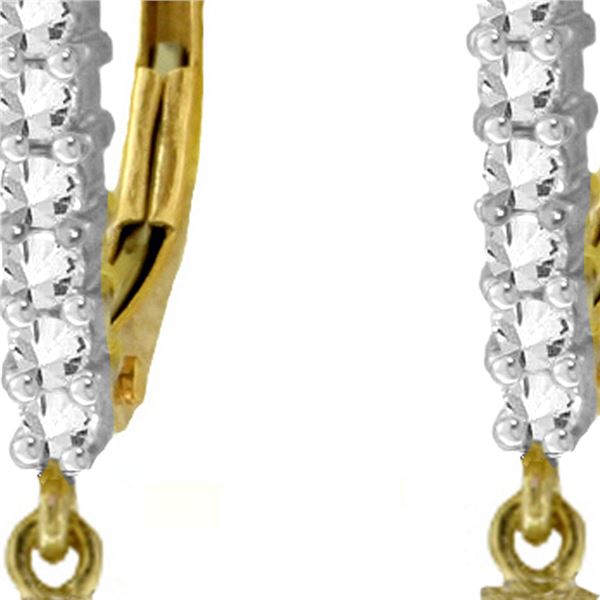 Genuine 4.8 ctw Pink Topaz & Diamond Earrings 14KT Yellow Gold - REF-54P5H