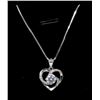 Image 1 : 5 New Sterling Silver Crystal Heart Necklaces
