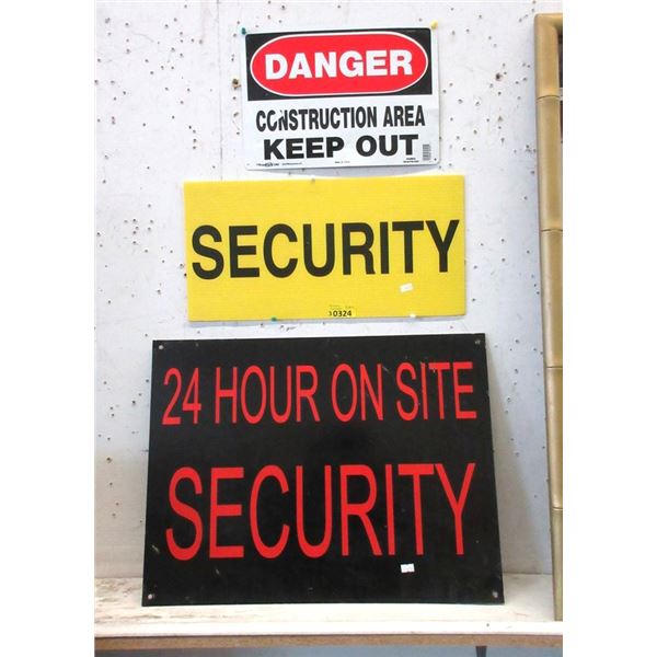 1 Construction and 2 Security Signs