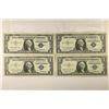 Image 1 : 4-$1 BLUE SEAL SILVER CERTIFICATES 4-1957'S