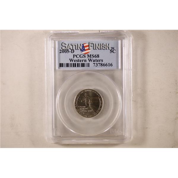 2005-D WESTERN WATERS NICKEL PCGS MS68