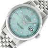 Image 3 : Rolex Mens Stainless Steel Ice Blue Diamond Oyster Perpetual 36MM Datejust Wrist