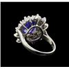 Image 3 : 3.90 ctw Tanzanite and Diamond Ring - 14KT White Gold