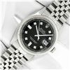 Image 2 : Rolex Mens Stainless Black Diamond 36MM Datejust Wristwatch Oyster Perpetual