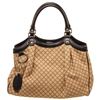 Image 1 : Gucci Brown Canvas Leather Sukey Medium Tote Bag