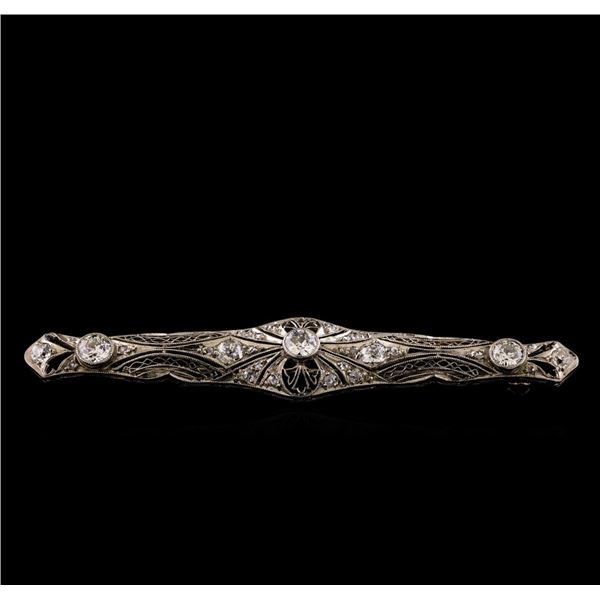 Platinum 1.70 ctw Diamond Brooch