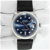 Image 3 : Rolex Mens Stainless Steel Blue Diamond 36MM Datejust Wristwatch With Nylon Stra