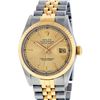 Image 1 : Rolex Mens 2 Tone Rare Champagne Tapestry Index 36MM Datejust Wristwatch Oyster