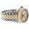 Image 2 : Rolex Mens 2 Tone Rare Champagne Tapestry Index 36MM Datejust Wristwatch Oyster