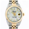 Rolex Mens 2 Tone MOP Diamond Lugs 36MM Datejust Wristwatch