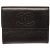 Chanel Black Caviar Leather Travel Line Wallet