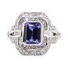 Image 1 : 1.99 ctw Tanzanite and Diamond Ring - Platinum