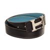 Image 2 : Hermes Blue Black Leather H Belt