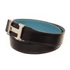Image 5 : Hermes Blue Black Leather H Belt