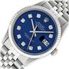 Image 2 : Rolex Mens Stainless Steel 36MM Blue Diamond Datejust Oyster Perpetual Wristwatc