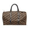 Christian Dior Black Brown Canvas Trotteur Weekender Travel Bag
