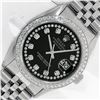 Image 1 : Rolex Mens 36 Stainless Steel Black String Diamond 36MM Oyster Perpetaul Datejus