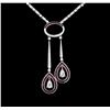 Image 1 : 18KT White Gold 2.50 ctw Ruby and Diamond Necklace