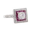 Image 1 : 0.68 ctw Ruby and Diamond Ring - Platinum