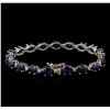 Image 2 : 14KT White Gold 16.95 ctw Sapphire and Diamond Bracelet