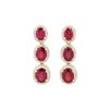 Image 1 : 15.25 ctw Ruby and Diamond Earrings - 14KT Yellow Gold