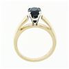 Image 7 : Simple 14k Yellow & White Gold 1.16 ctw Oval Cut Dark Blue Sapphire Solitaire Ri