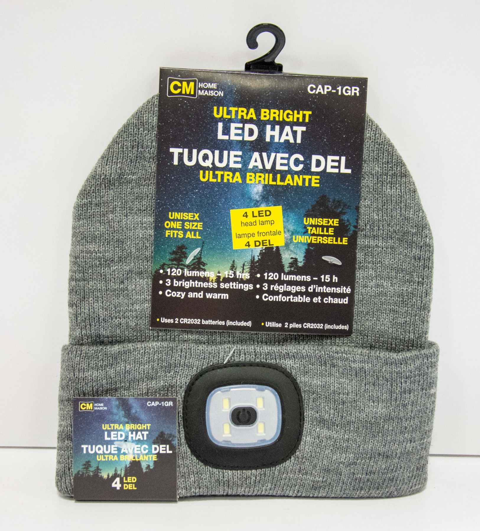 BRAND NEW GREY LED TOQUE