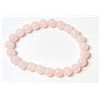 Image 1 : #371-NATURAL ROSE QUARTZ BEAD BRACELET 7.5"
