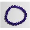 Image 1 : #362-NATURAL AMETHYST BEAD BRACELET 7.5"