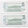 Image 2 : CONSECUTIVE UNCIRCULATED $1 X 2