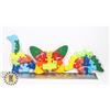 Image 1 : 3 NEW WOODEN PUZZLES TWO DINOS, 1 BUTTERFLY