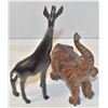 Image 1 : WOODEN CARVED ELEPHANT AND GIRAFFE (MISSING ONE