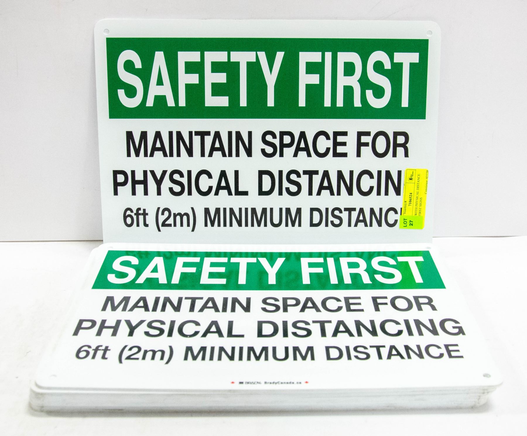 Physical Distance Signs STACK WITH PHYSICAL DISTANCE SAFETY FIRST SIGNS