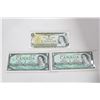 Image 1 : 3 CANADIAN ONE DOLLAR BILLS 1954, 1967, 1973