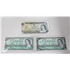 Image 1 : 3 CANADIAN ONE DOLLAR BILLS 1954, 1967, 1973