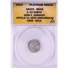 Image 1 : 2014 Proof 1/10 oz Platinum JFK Apollo 11 Anniversary Medal ANACS MS68